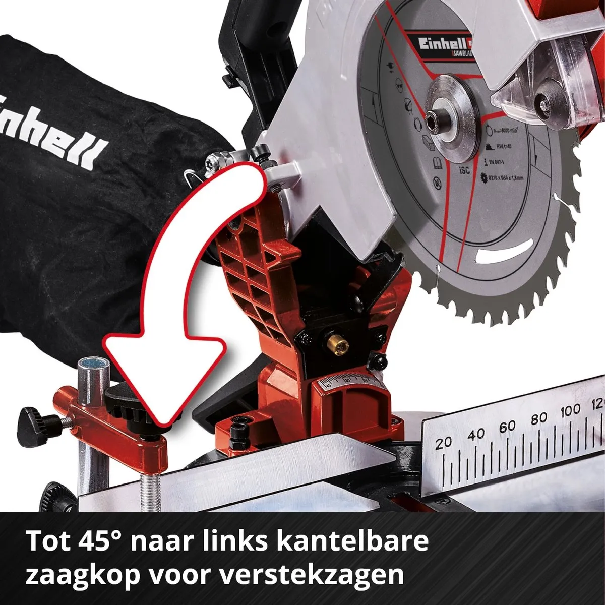 Einhell TE-MS 18/210 Li Solo Accu Verstekzaag - 210mm - Hout - afbeelding 6 van 6