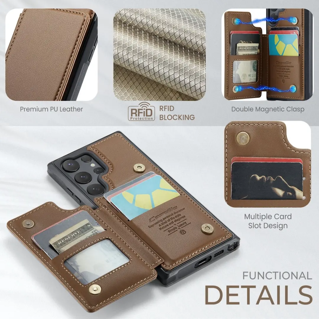 CaseMe C22 Hoesje Samsung Galaxy S26 Ultra - Bruin