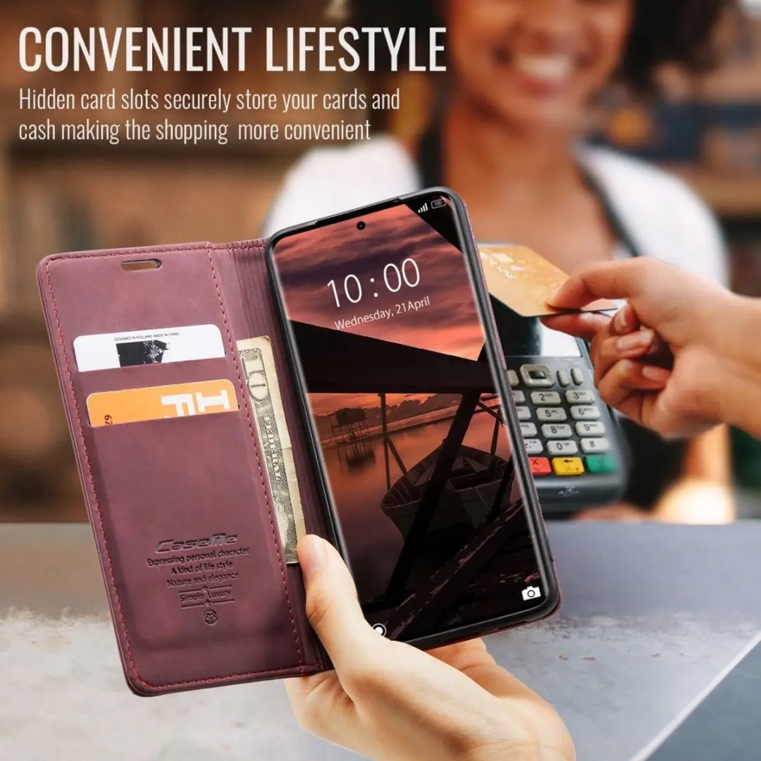 Caseme 013 Book Case Hoesje - Xiaomi Redmi Note 14 Pro - Bordeaux