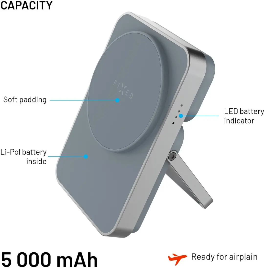 Fixed MagZen 5 Powerbank 5000mAh - Grijs