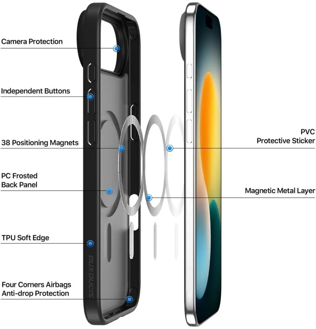 Dux Ducis Yind Series Hoesje iPhone Air - Mat Transparant - Zwart