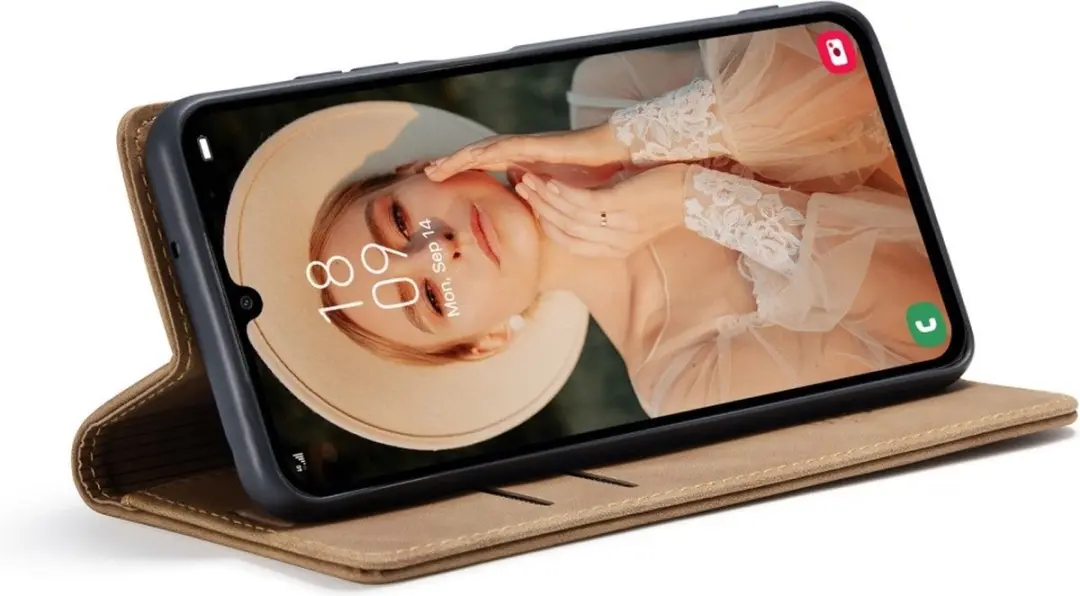 Caseme 013 Book Case Hoesje - Samsung Galaxy A16 - 2 Pasjes - Bruin