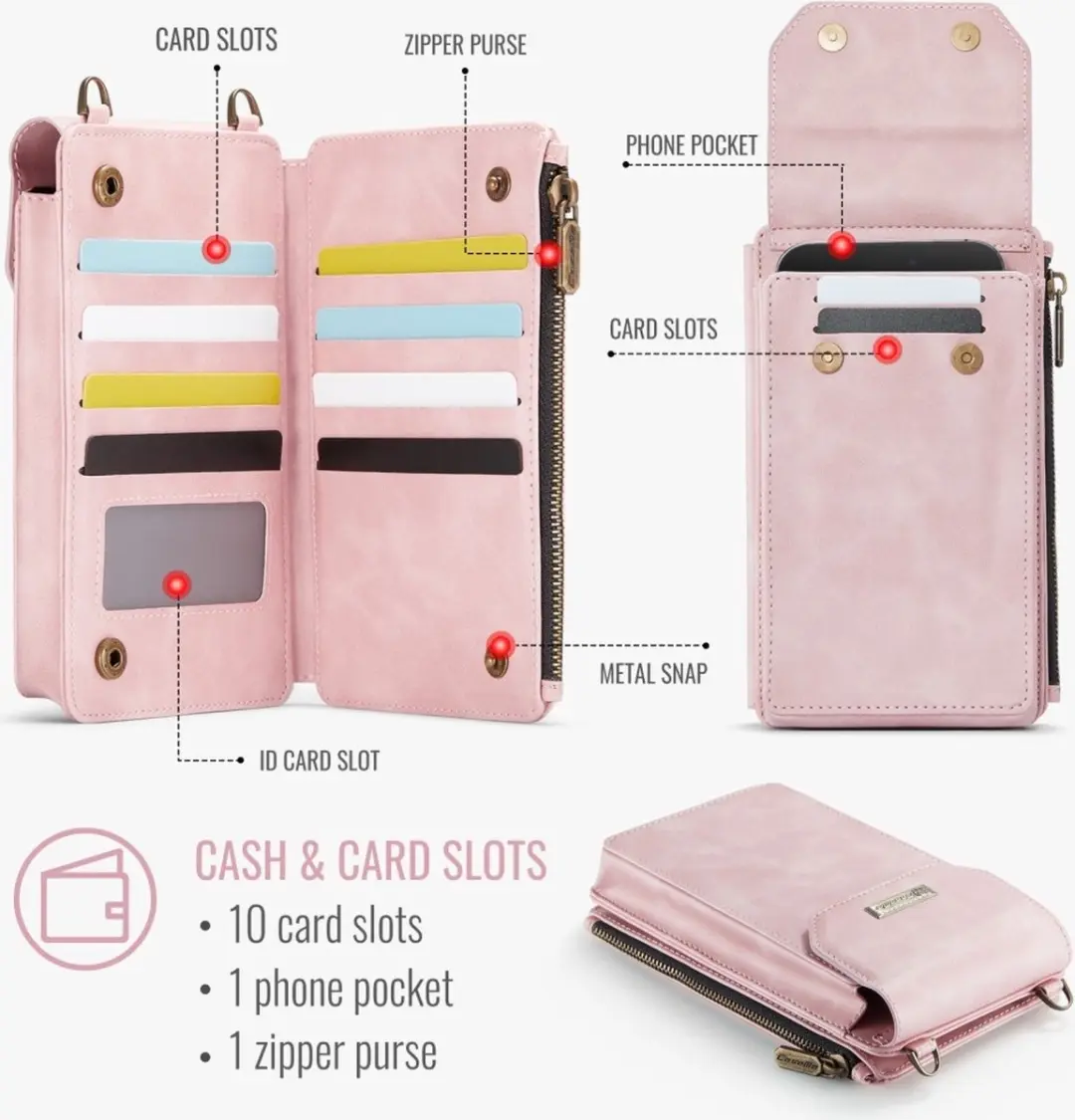 Caseme Me40 Crossbody Telefoontasje - Roze