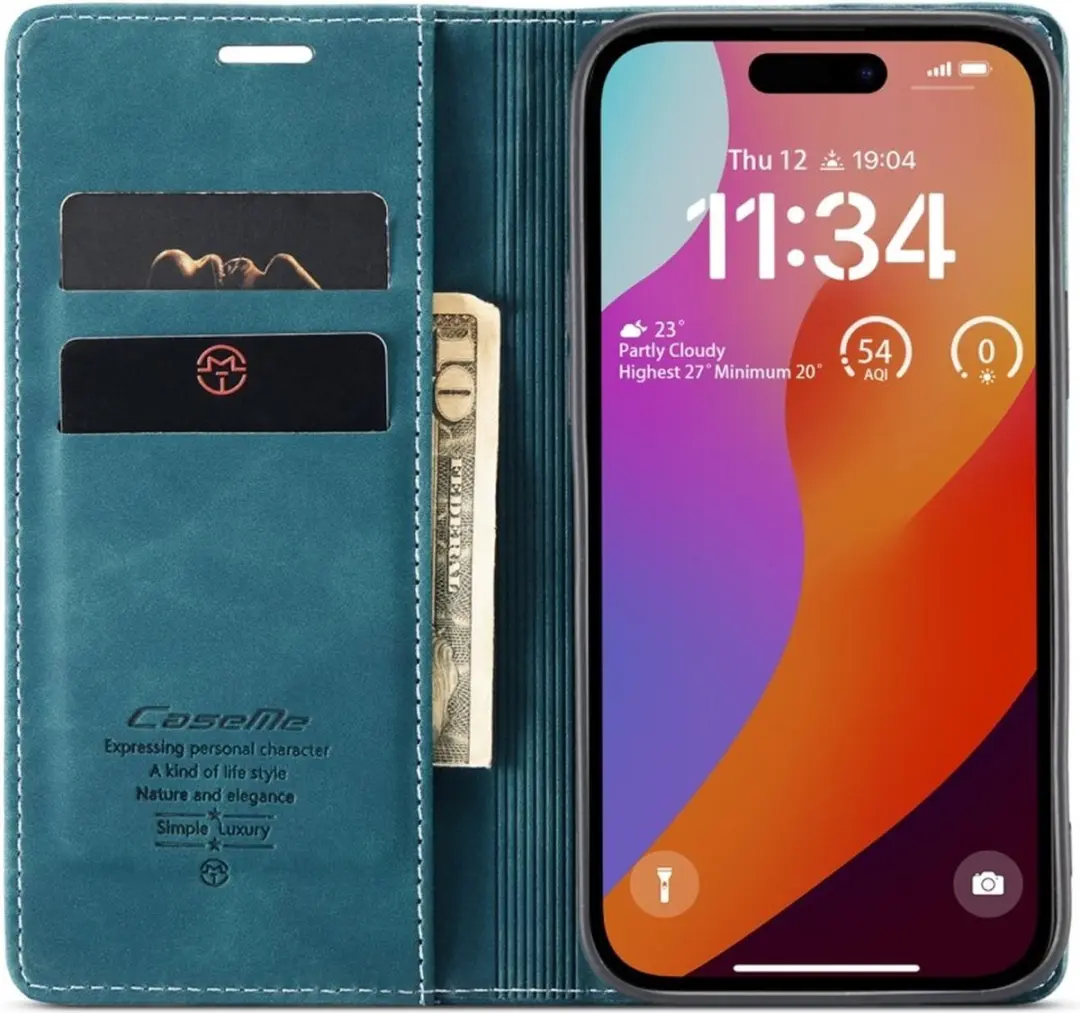 Caseme 013 Book Case iPhone 16 Pro Hoesje - Blauw