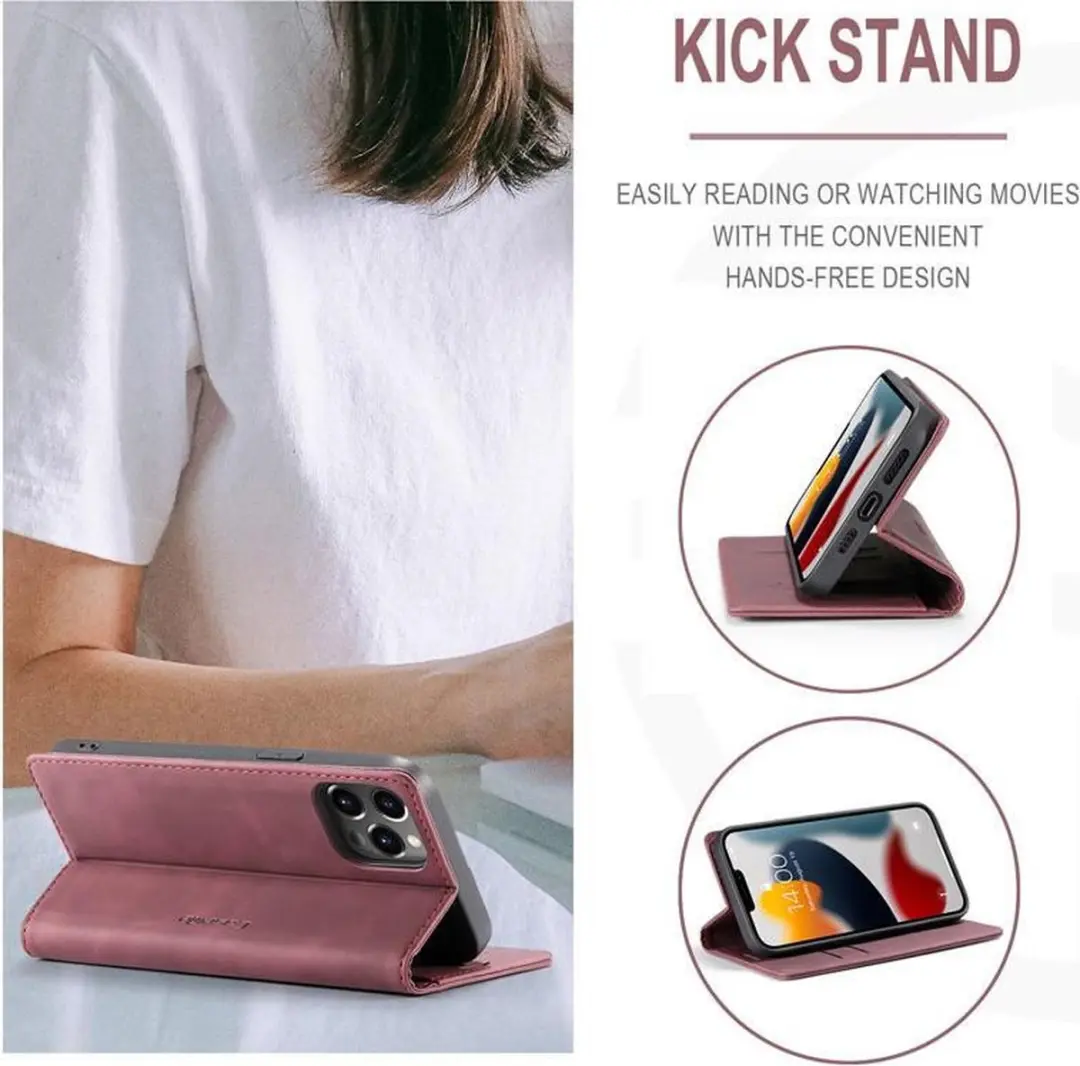 CaseMe iPhone 13 Pro Max Wallet Book Case IP13PM-39 - Donker Rood