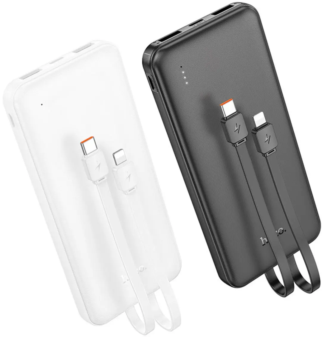 Hoco J118 Powerbank 10000mAh - 2x Opladen - USB-C & Lightning - Zwart