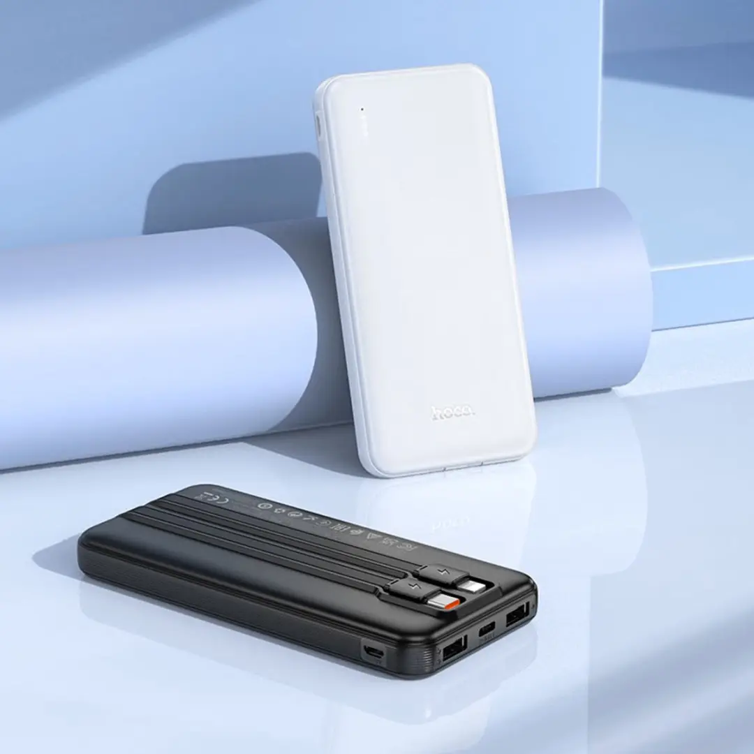 Hoco J118 Powerbank 10000mAh - 2x Opladen - USB-C & Lightning - Zwart