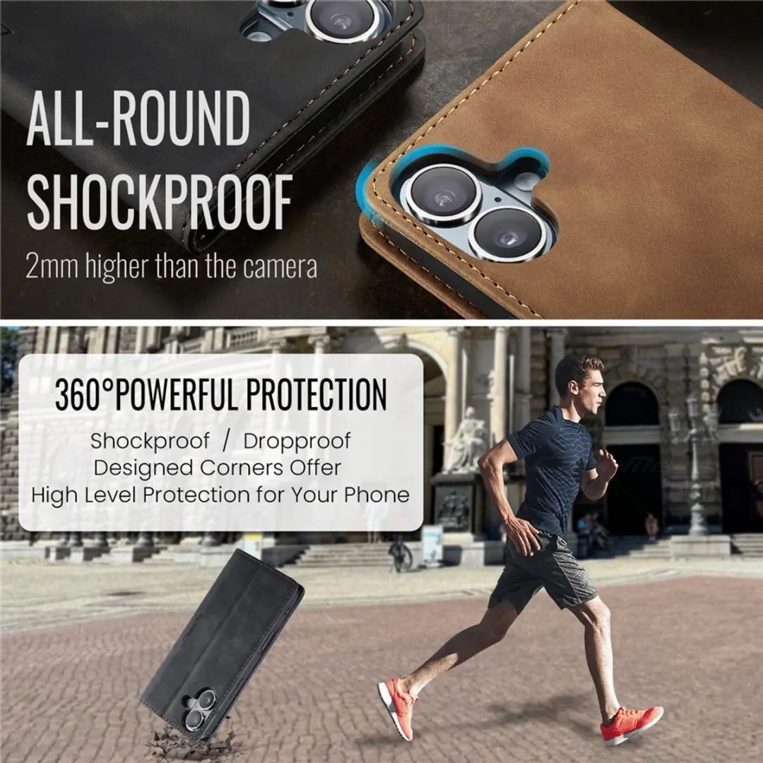 Caseme 013 Book Case iPhone 16 Hoesje - Zwart - afbeelding 6 van 6