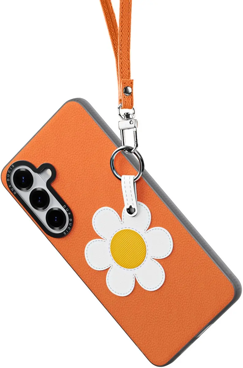 Dux Ducis Luvy PU-leer Backcover Samsung Galaxy S26 - Madeliefje/Oranje