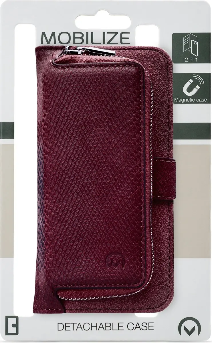 Mobilize Gelly Wallet Zipper iPhone XS Max - Bordeaux Rood - MOB-TIOGWZB-IPHXSMAX
