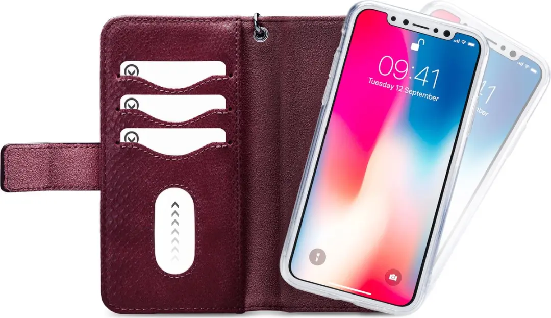 Mobilize Gelly Wallet Zipper iPhone XS Max - Bordeaux Rood - MOB-TIOGWZB-IPHXSMAX