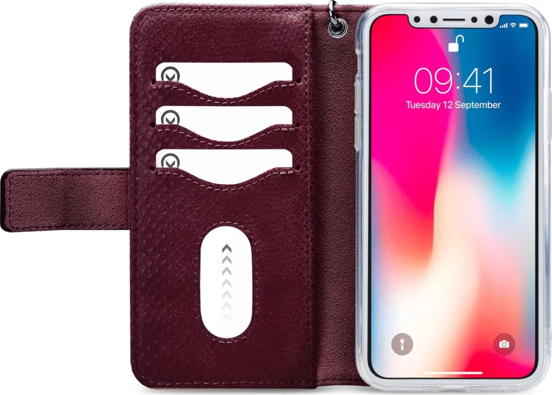 Mobilize Gelly Wallet Zipper iPhone XS Max - Bordeaux Rood - MOB-TIOGWZB-IPHXSMAX