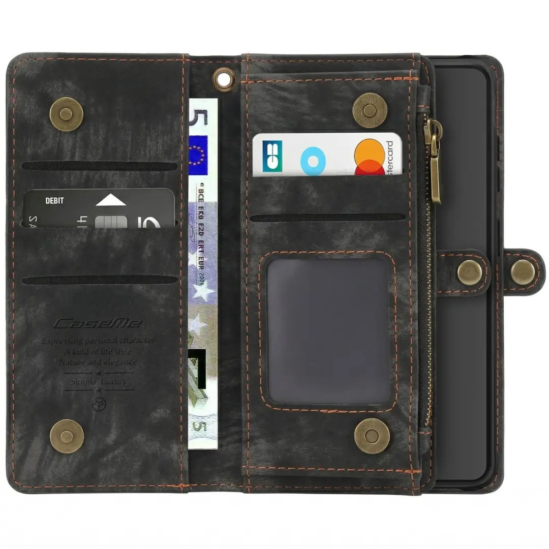 Caseme Folio-Kazval S26R 2-in-1 Hoes Portemonnee - Zwart