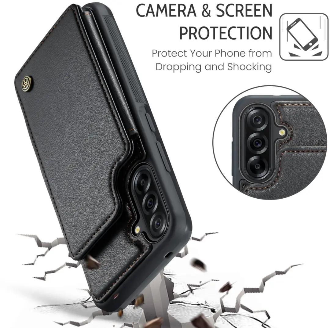 CaseMe C22 Hoesje Samsung Galaxy A17 - Pasjeshouder 5 Stuks - Zwart