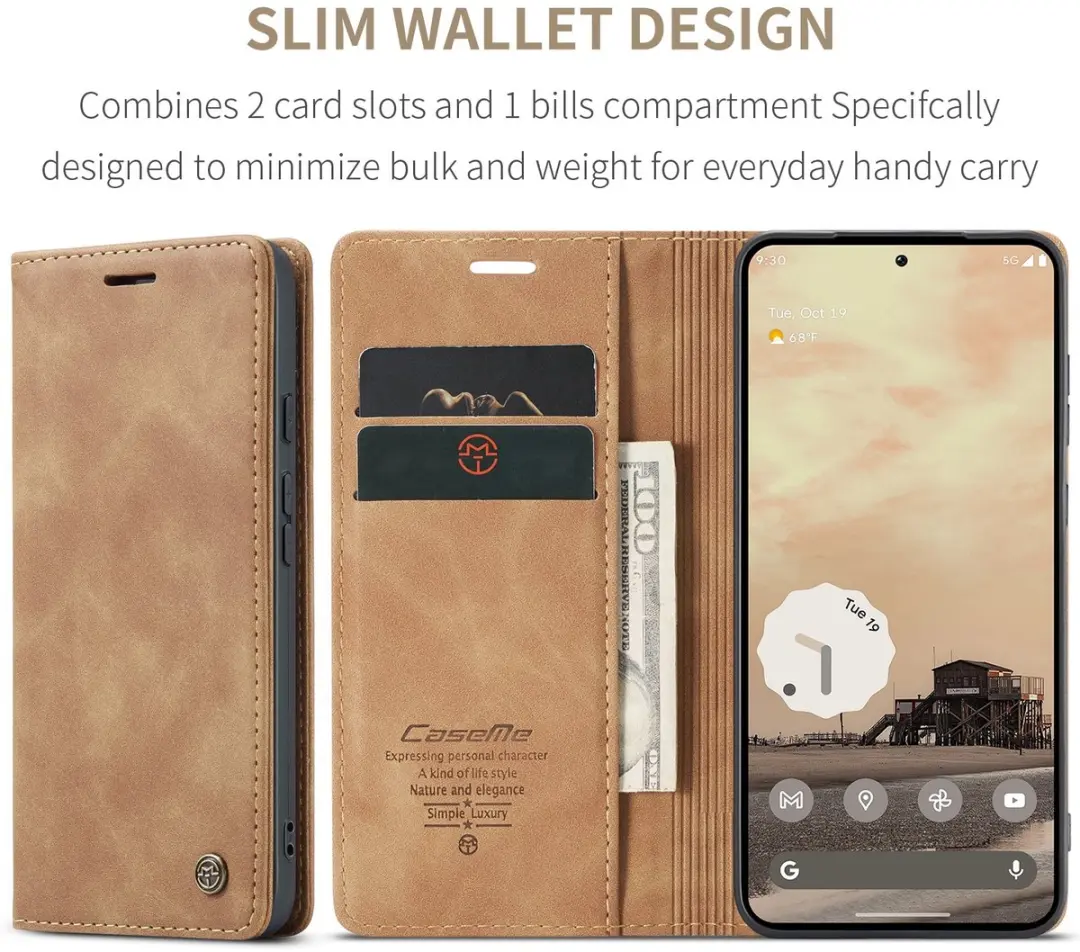 Caseme 013 Book Case Hoesje - Google Pixel 10a - Bruin