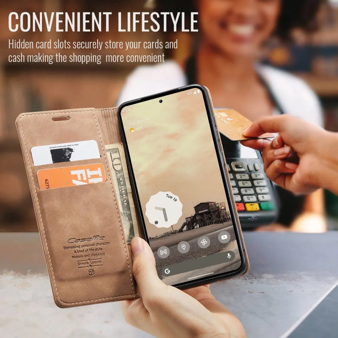 Caseme 013 Book Case Hoesje - Google Pixel 10a - Bruin - afbeelding 6 van 6