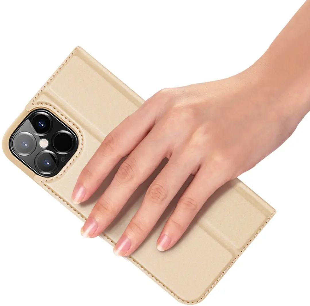 Dux Ducis Pro Serie Slim Wallet Hoes - iPhone 12 Pro Max - Goud