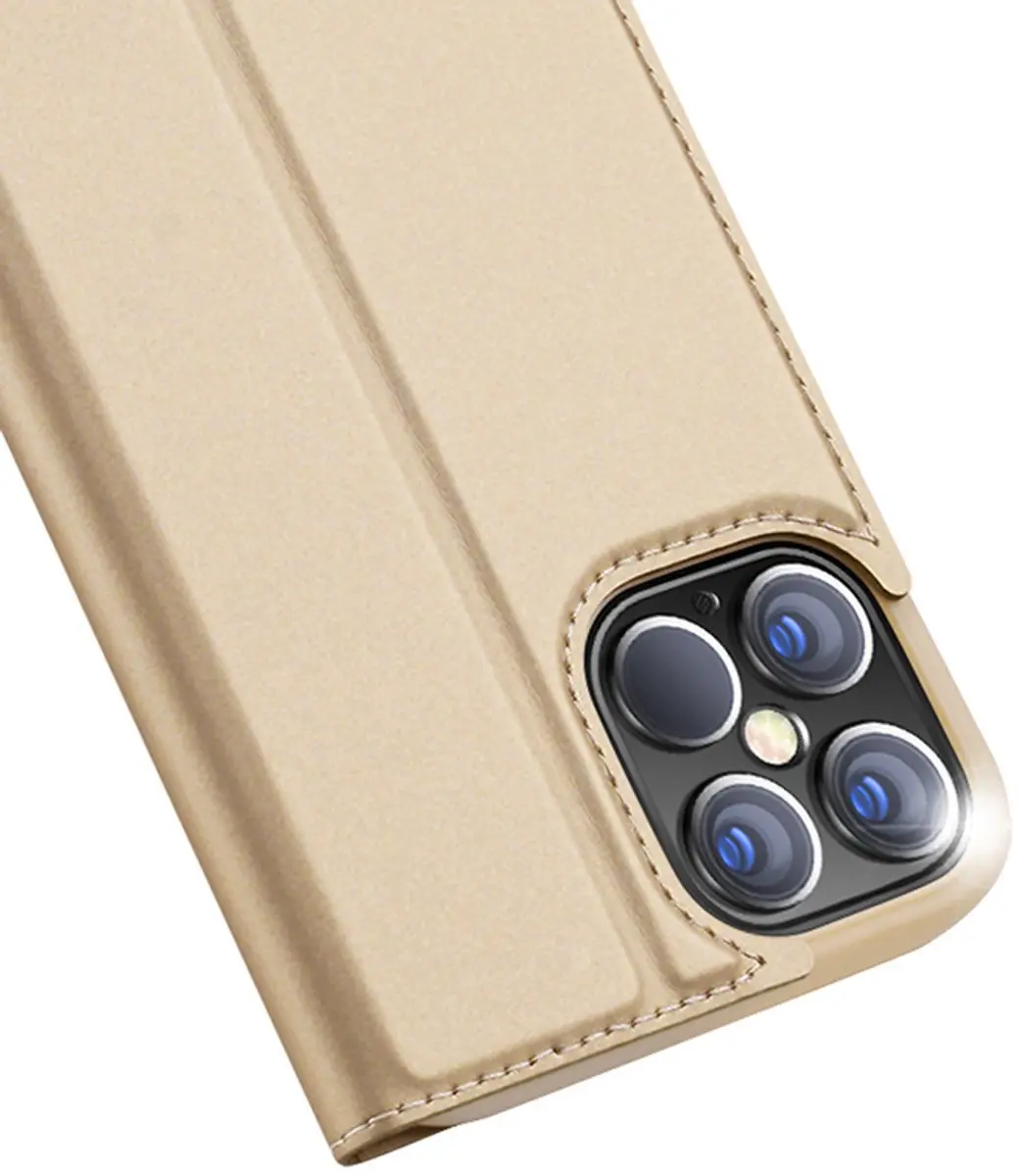 Dux Ducis Pro Serie Slim Wallet Hoes - iPhone 12 Pro Max - Goud