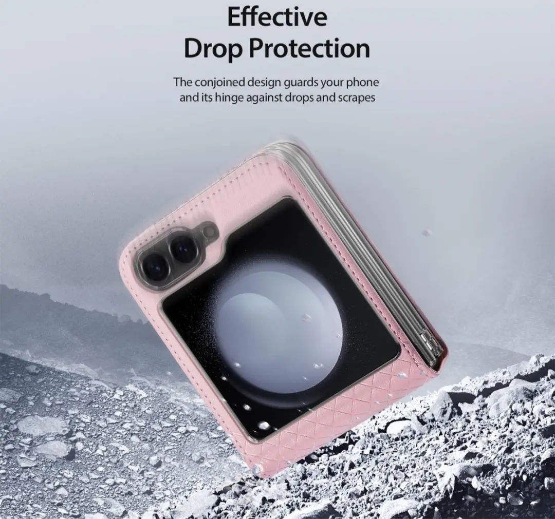Dux Ducis Leren Hoes Samsung Galaxy Z Flip 7 FE - Roze