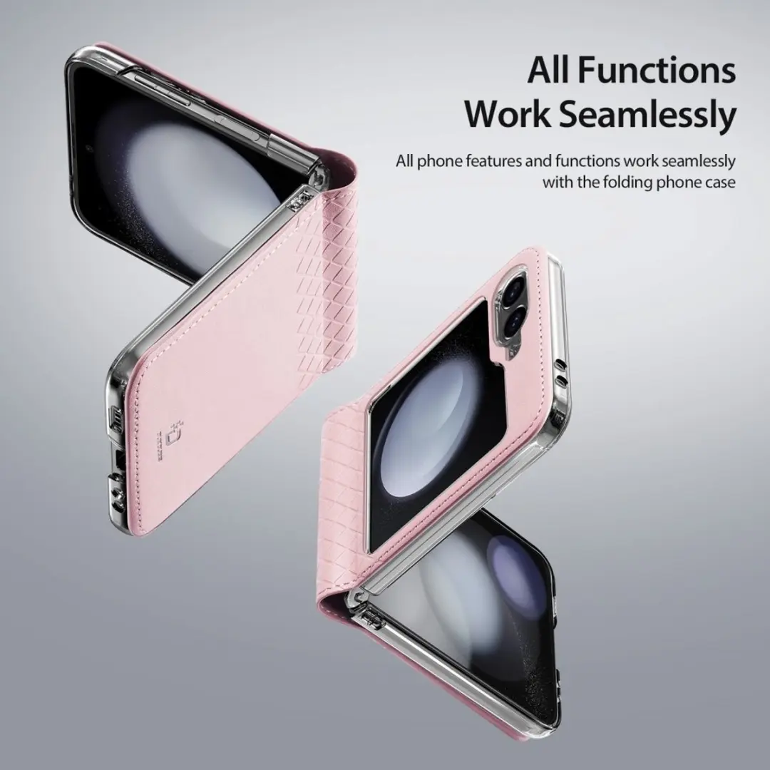 Dux Ducis Leren Hoes Samsung Galaxy Z Flip 7 FE - Roze - afbeelding 6 van 6