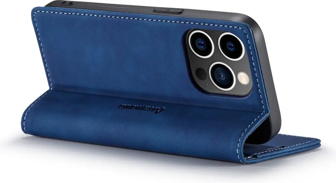 Caseme iPhone 14 Pro Max Bookcase Hoesje - Donkerblauw