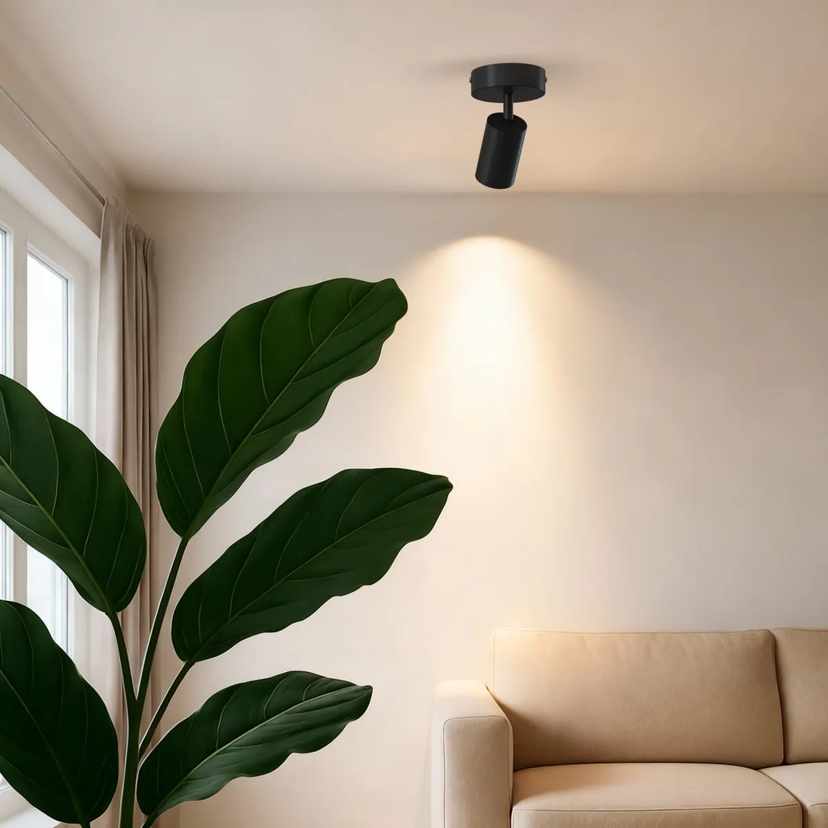 Calex Plafondlamp 1-Lichts Opbouwspot Zwart-Goud