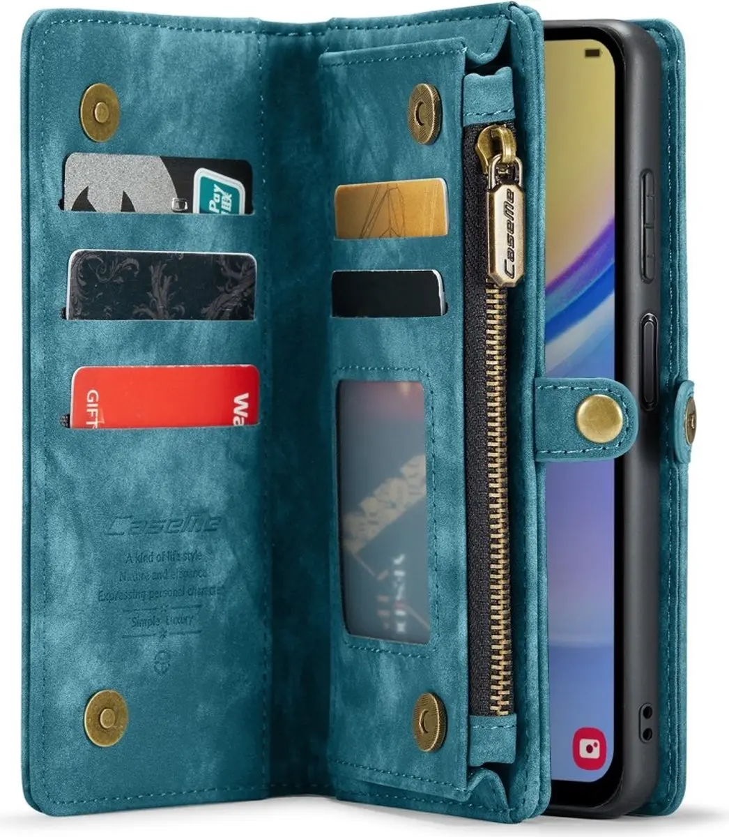 Caseme 008 Hoesje Samsung Galaxy A16 - Blauw - 8 Pasjes