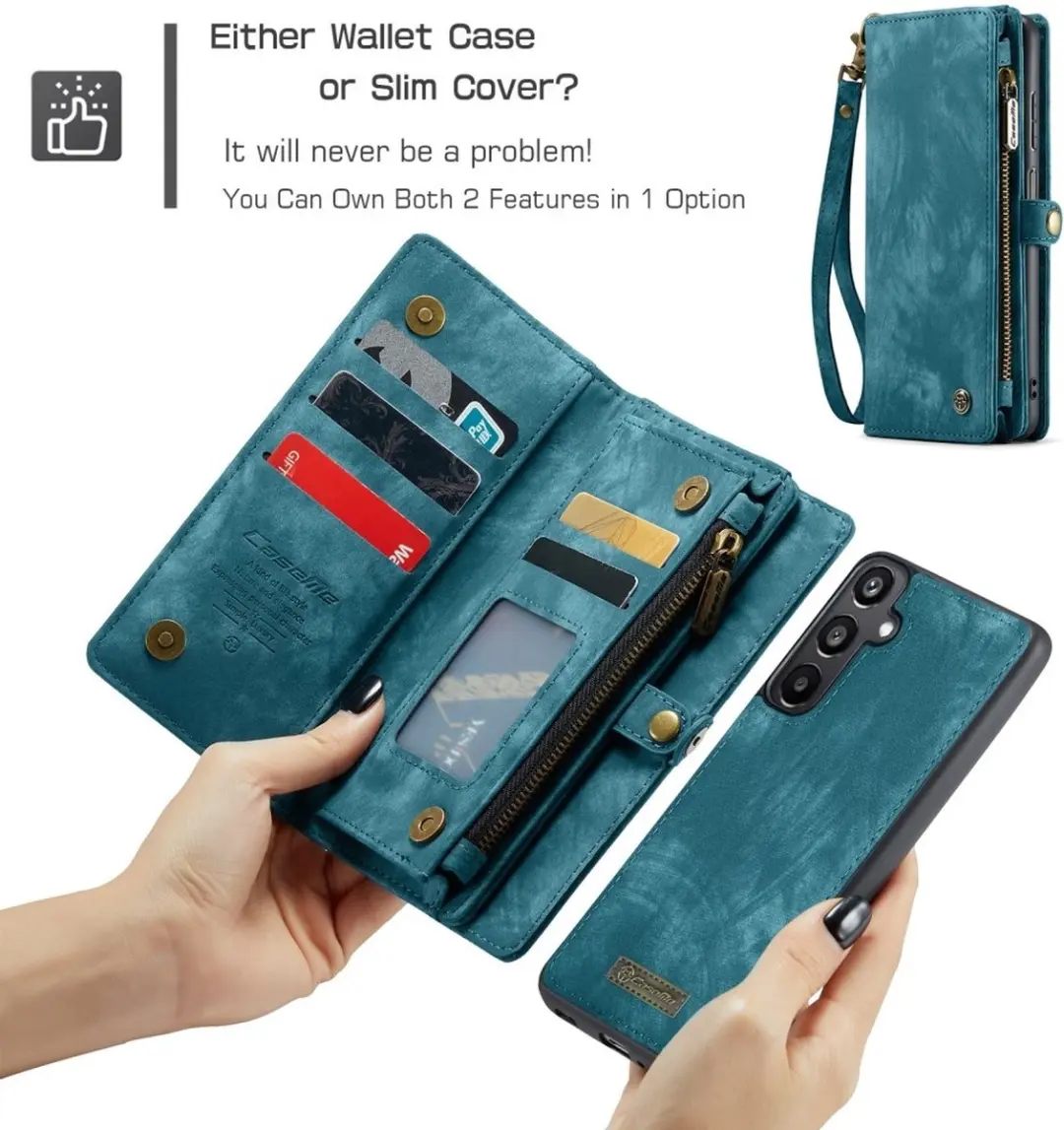 Caseme 008 Hoesje Samsung Galaxy A16 - Blauw - 8 Pasjes