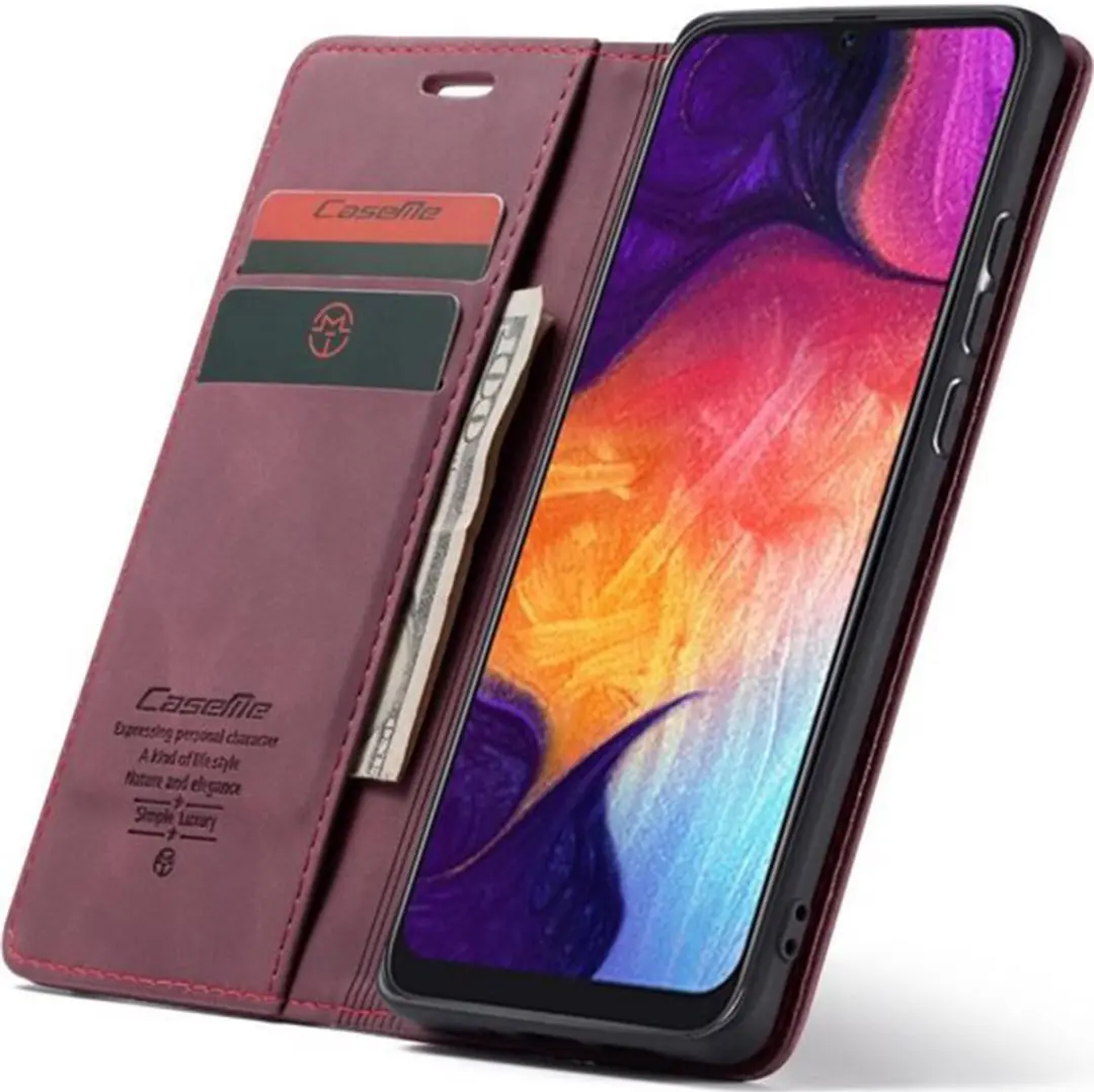 Caseme Book Case A505FN92593804 - Samsung Galaxy A50/A30s - 2 Pasjes - Bordeaux