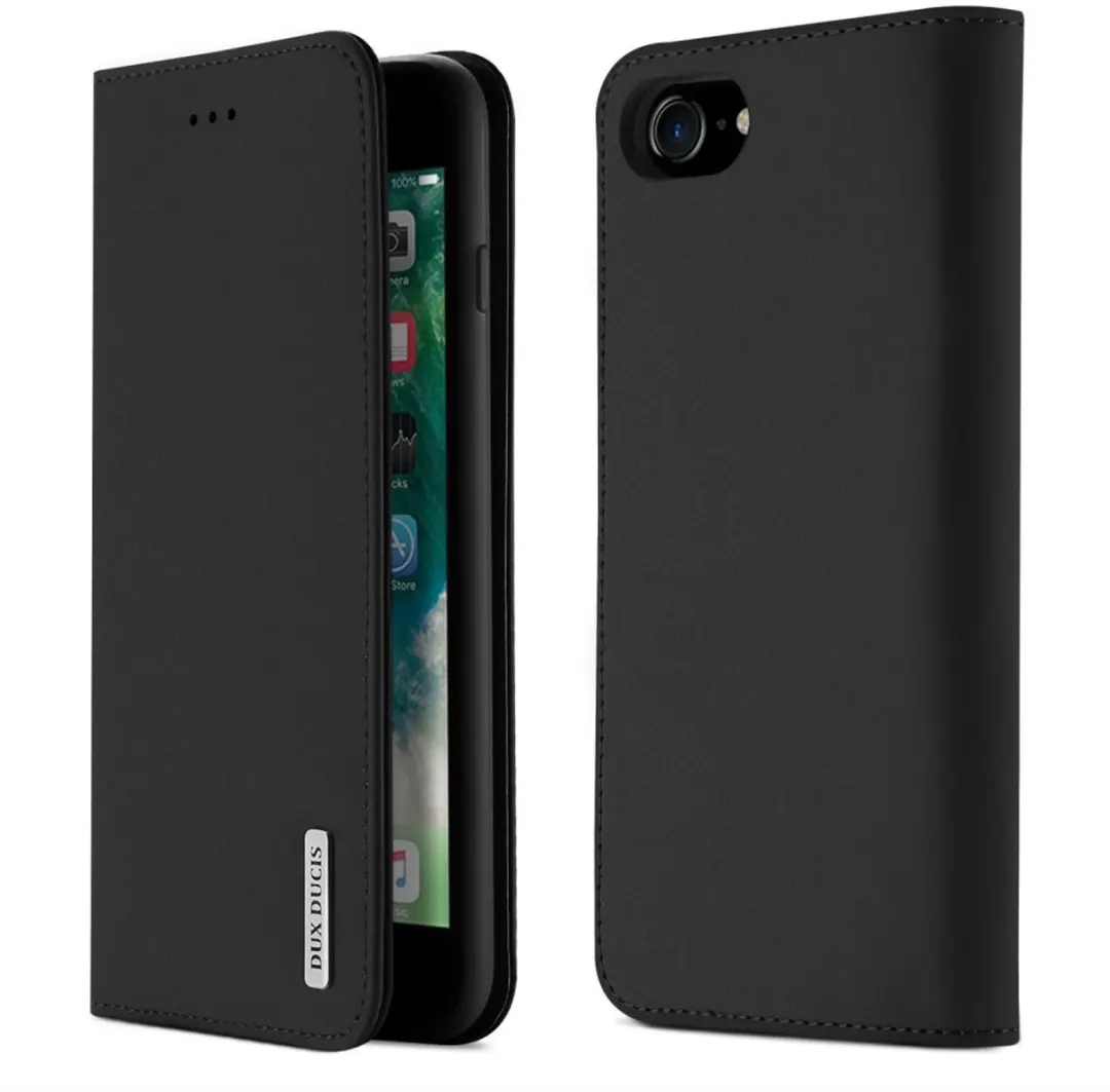 Dux Ducis Wish Book Case iPhone 7/8/SE 2020/2022 - 2 Stuks - Zwart