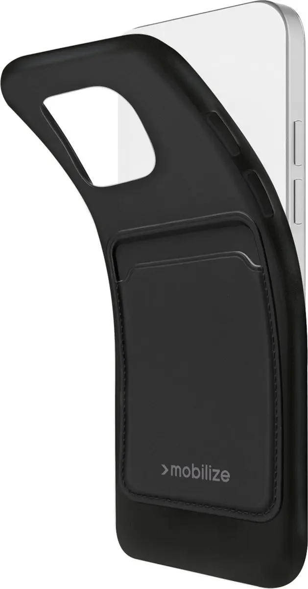 Mobilize Rubber Gelly Card iPhone 14 Pro Hoesje - Zwart - MOB-GCCMB-IPH14PRO
