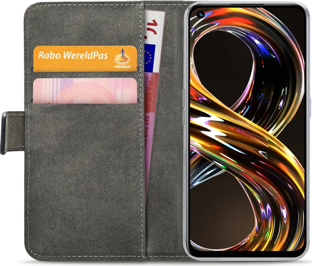 Mobilize Classic Bookcase Hoesje Realme 8i - 2 Pasjes - Zwart