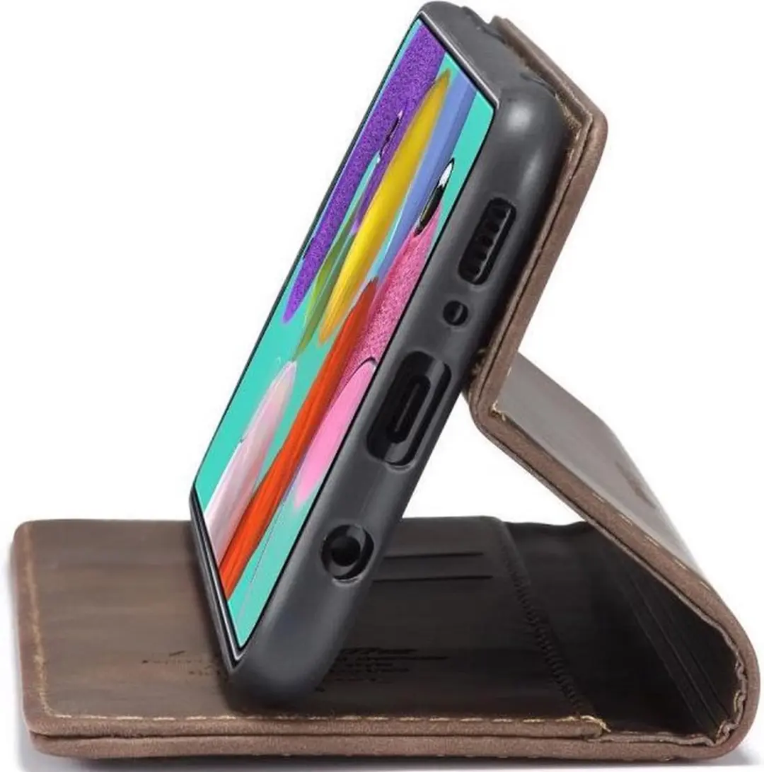 Caseme 013 Book Case Hoesje Samsung Galaxy A51 - Donkerbruin - afbeelding 6 van 6