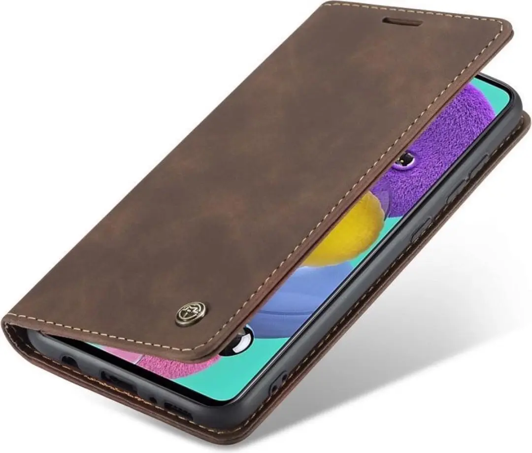 Caseme 013 Book Case Hoesje Samsung Galaxy A51 - Donkerbruin