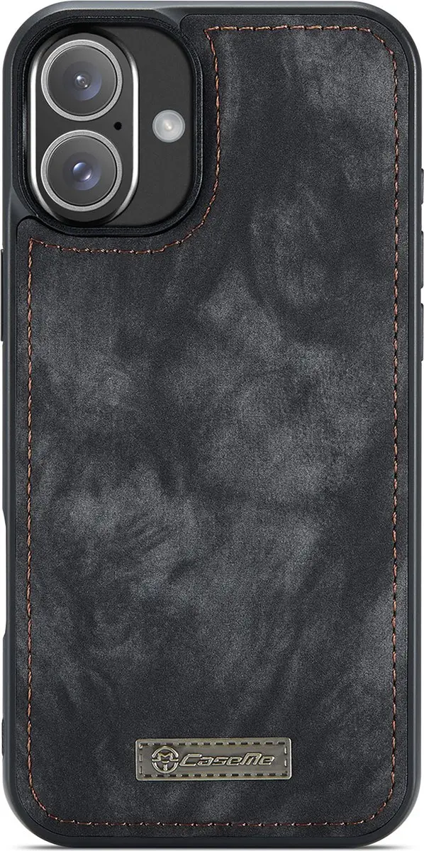 Caseme CSM-8551344 Bookcase Hoesje iPhone 16 - Zwart - 10 Vakjes