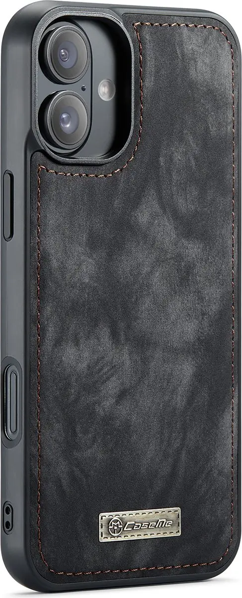 Caseme CSM-8551344 Bookcase Hoesje iPhone 16 - Zwart - 10 Vakjes