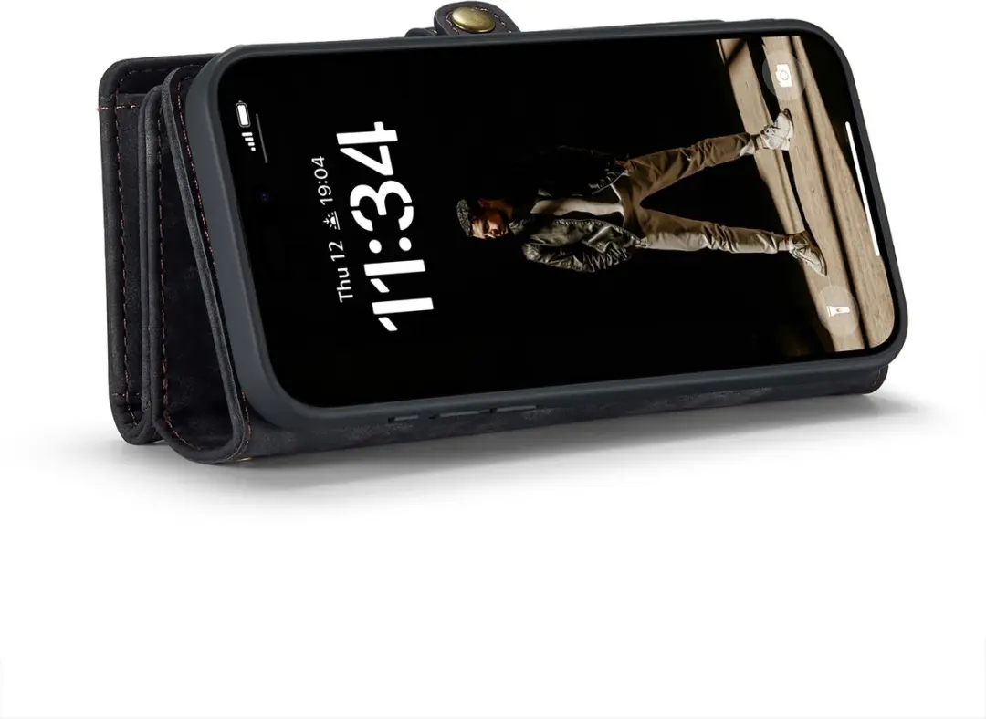 Caseme CSM-8551344 Bookcase Hoesje iPhone 16 - Zwart - 10 Vakjes - afbeelding 6 van 6