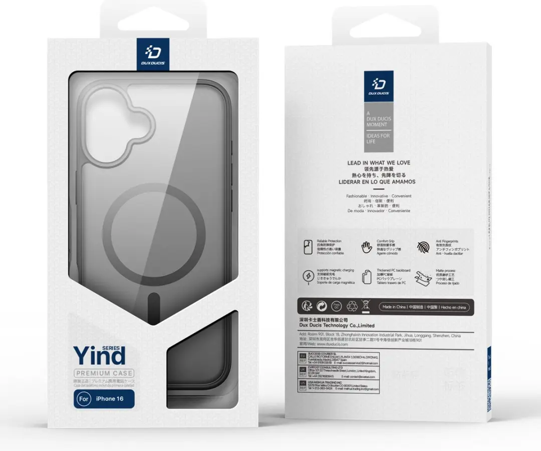 Dux Ducis Yind Serie Telefoonhoesje iPhone 16 - Zwart