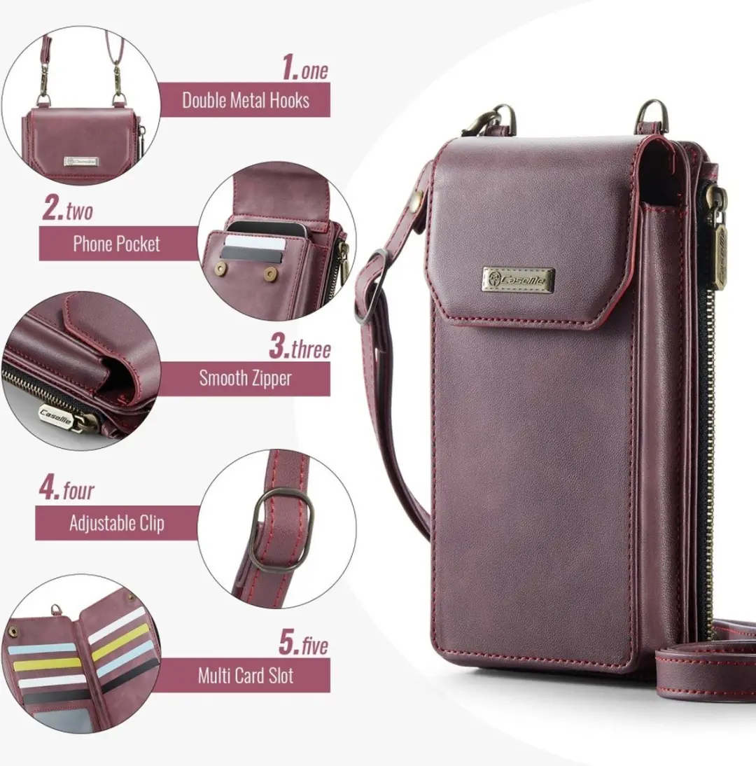 Caseme Me40 Crossbody Telefoontasje - Bordeaux