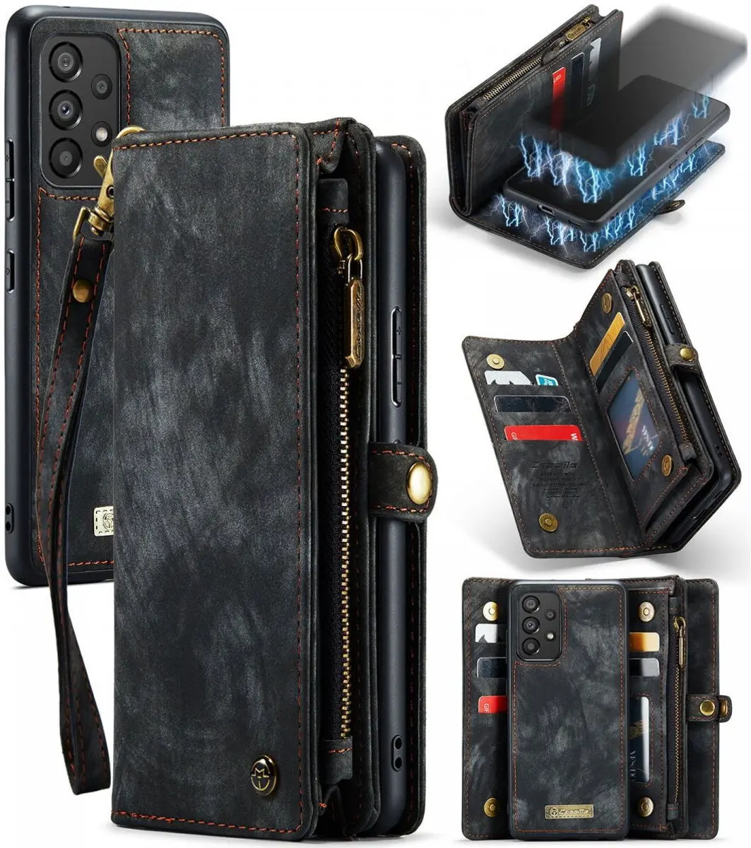 Caseme 008 Book Case Hoesje Samsung Galaxy A53 - 9 Pasjes - Zwart - afbeelding 6 van 6