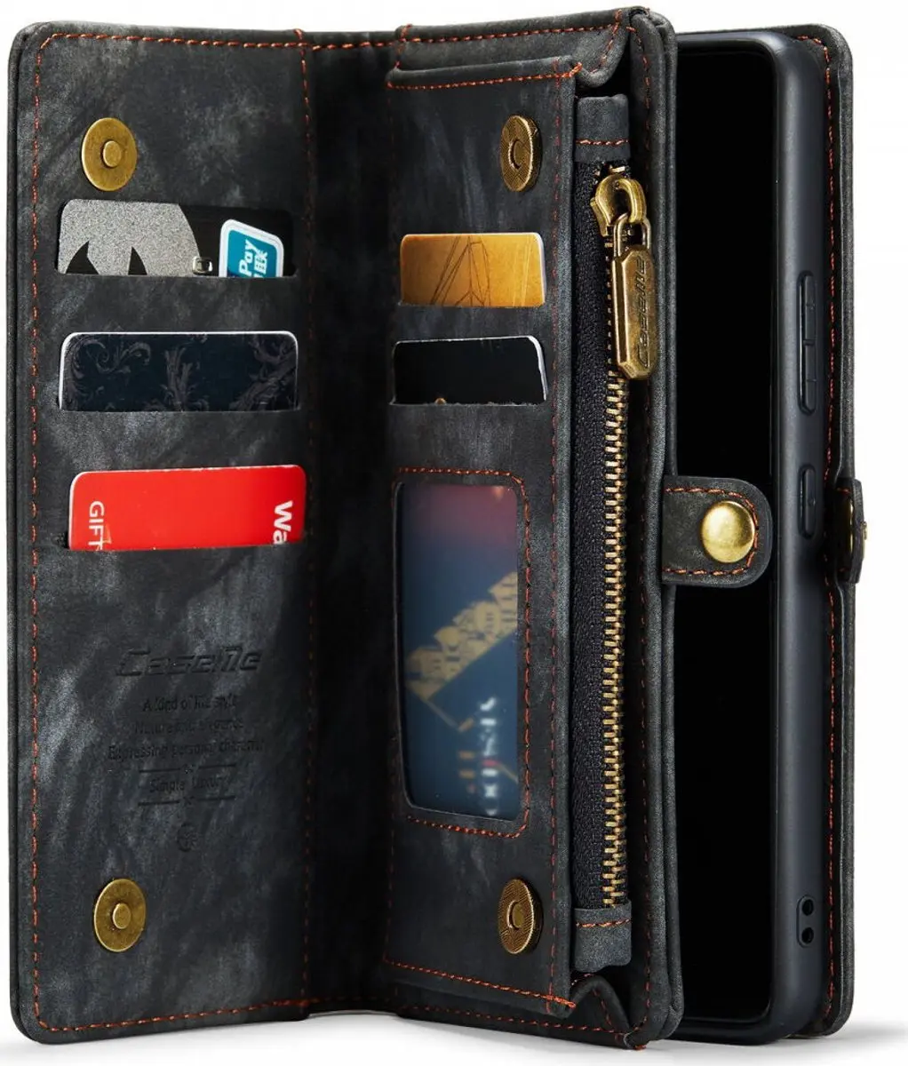 Caseme 008 Book Case Hoesje Samsung Galaxy A53 - 9 Pasjes - Zwart