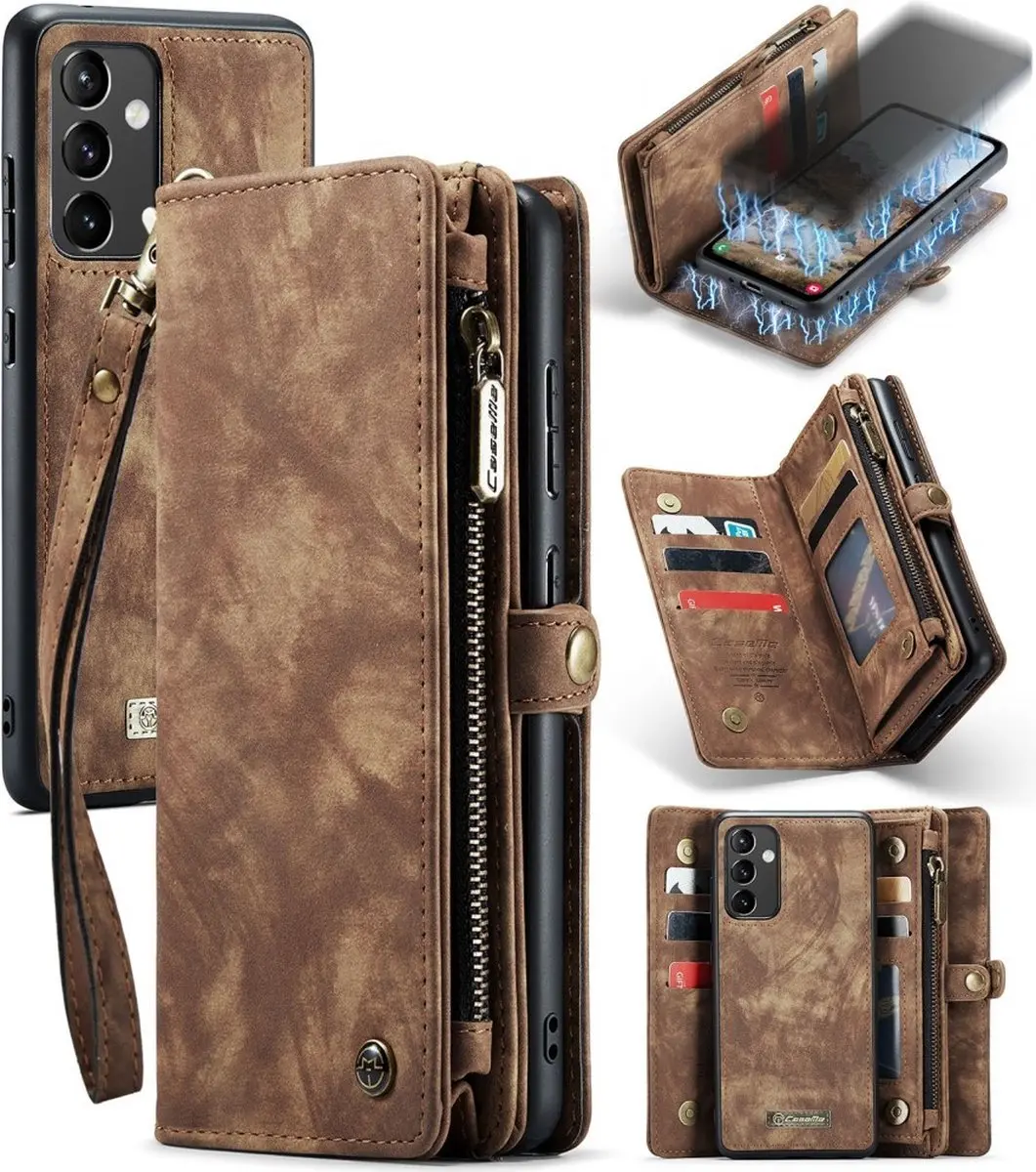 Caseme 008 Hoesje Samsung Galaxy A54 - Portemonnee 8 Pasjes - Bruin