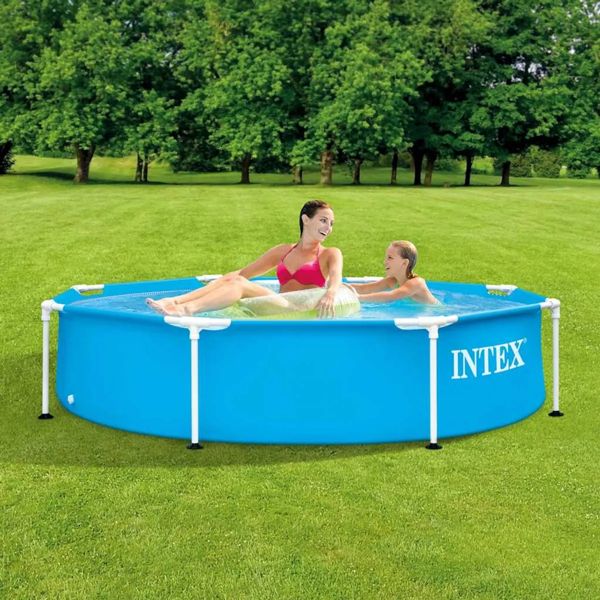 Intex Metal Frame Zwembad 244cm - 1.83m³ - Blauw