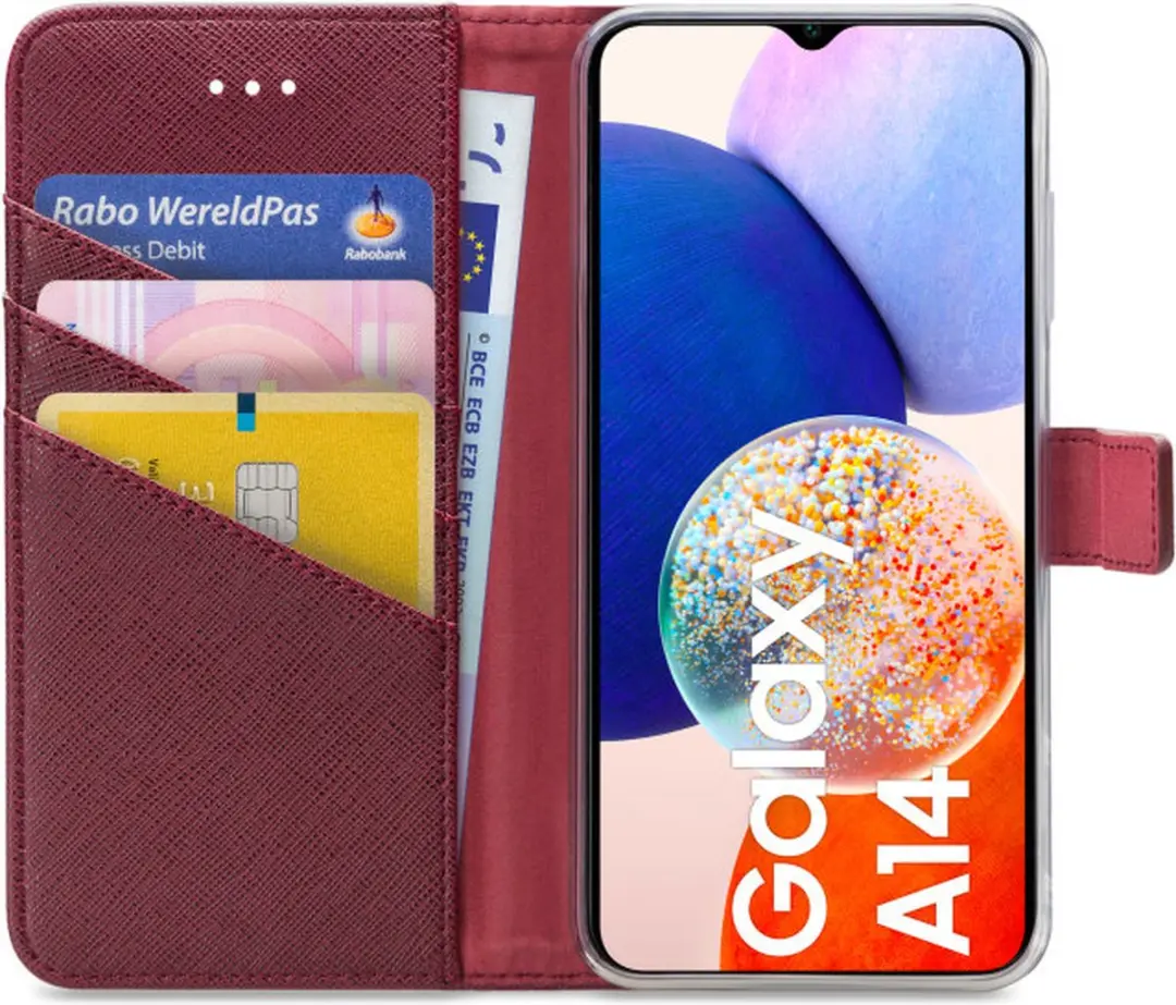 My Style Flex Wallet Samsung Galaxy A14 - 3 Pasjes - Bordeaux