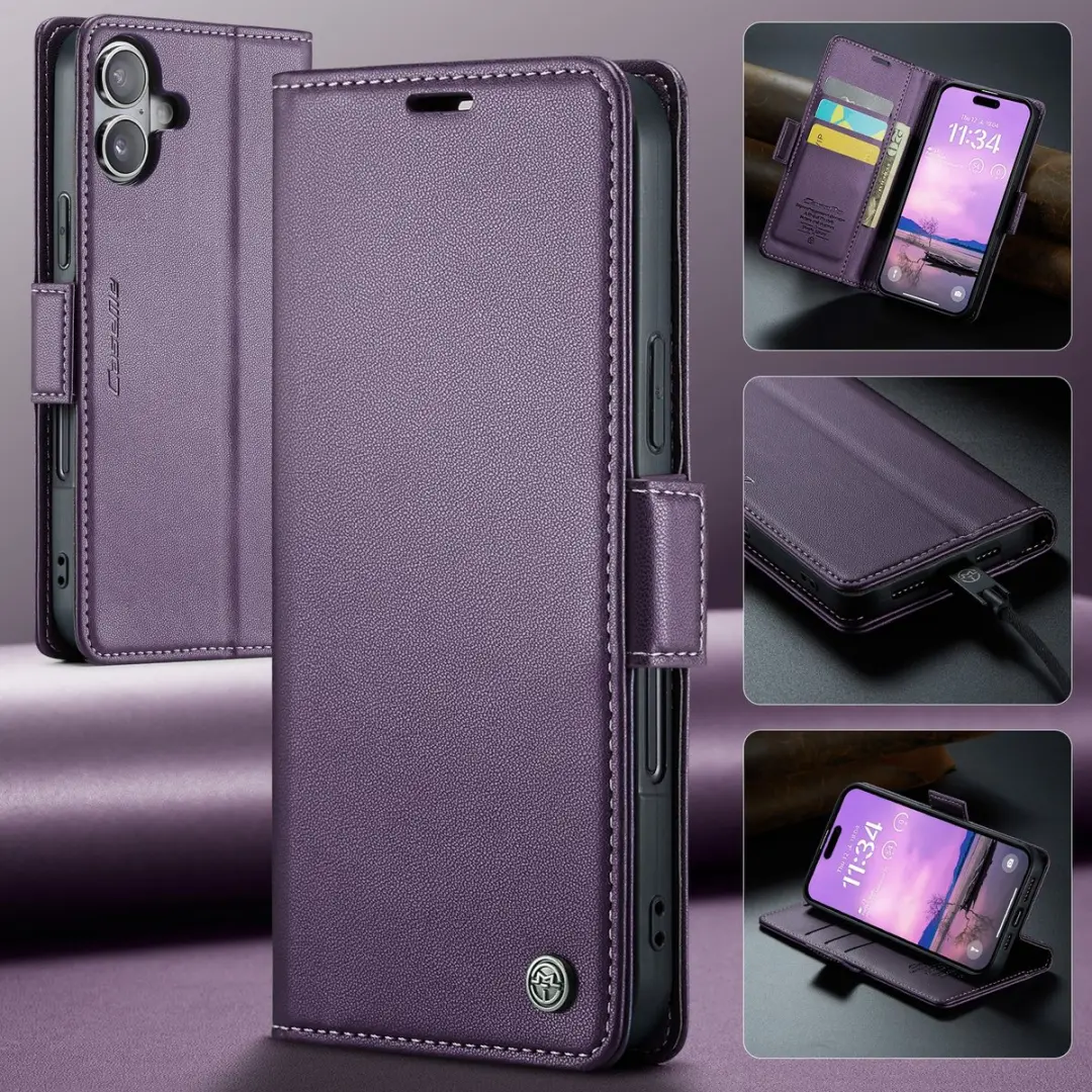 Caseme 023 Wallet Book Hoesje - iPhone 17 - Paars