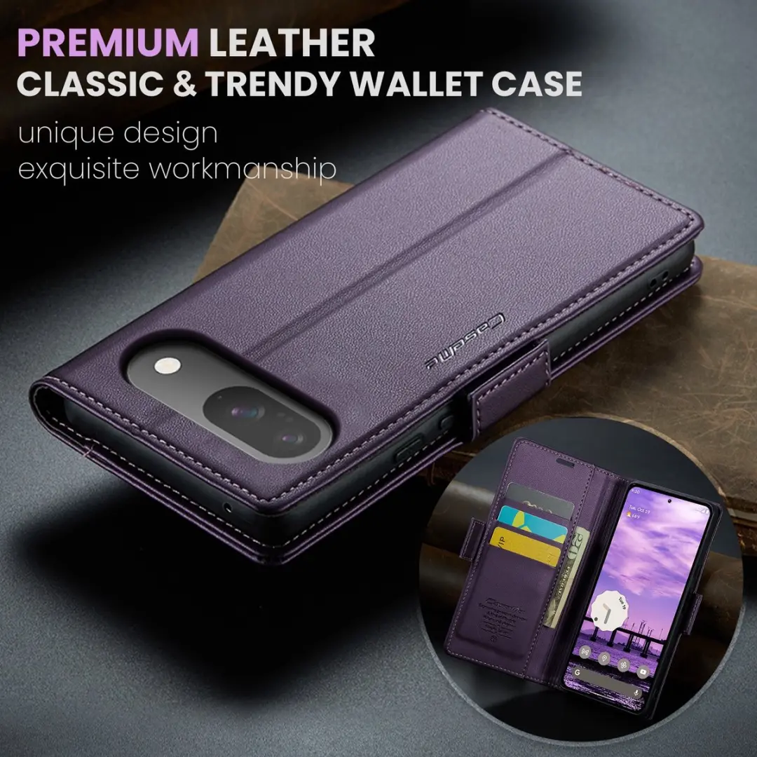 Caseme 023 Wallet Book Hoesje - Google Pixel 10/10 Pro - Paars