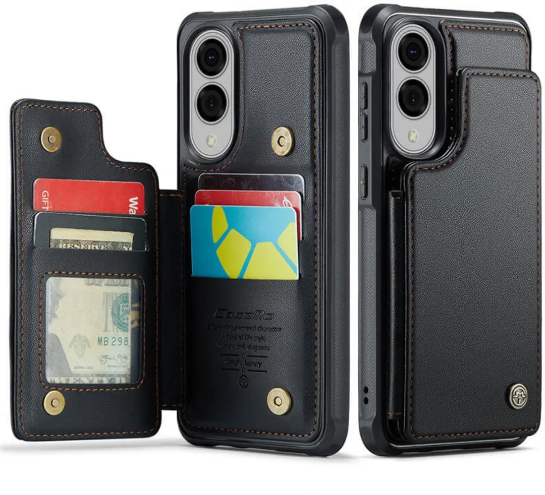 Caseme Luxe Portemonnee Backcover Galaxy S25 Edge - Anti-RFID - 5 Pasjes - Zwart