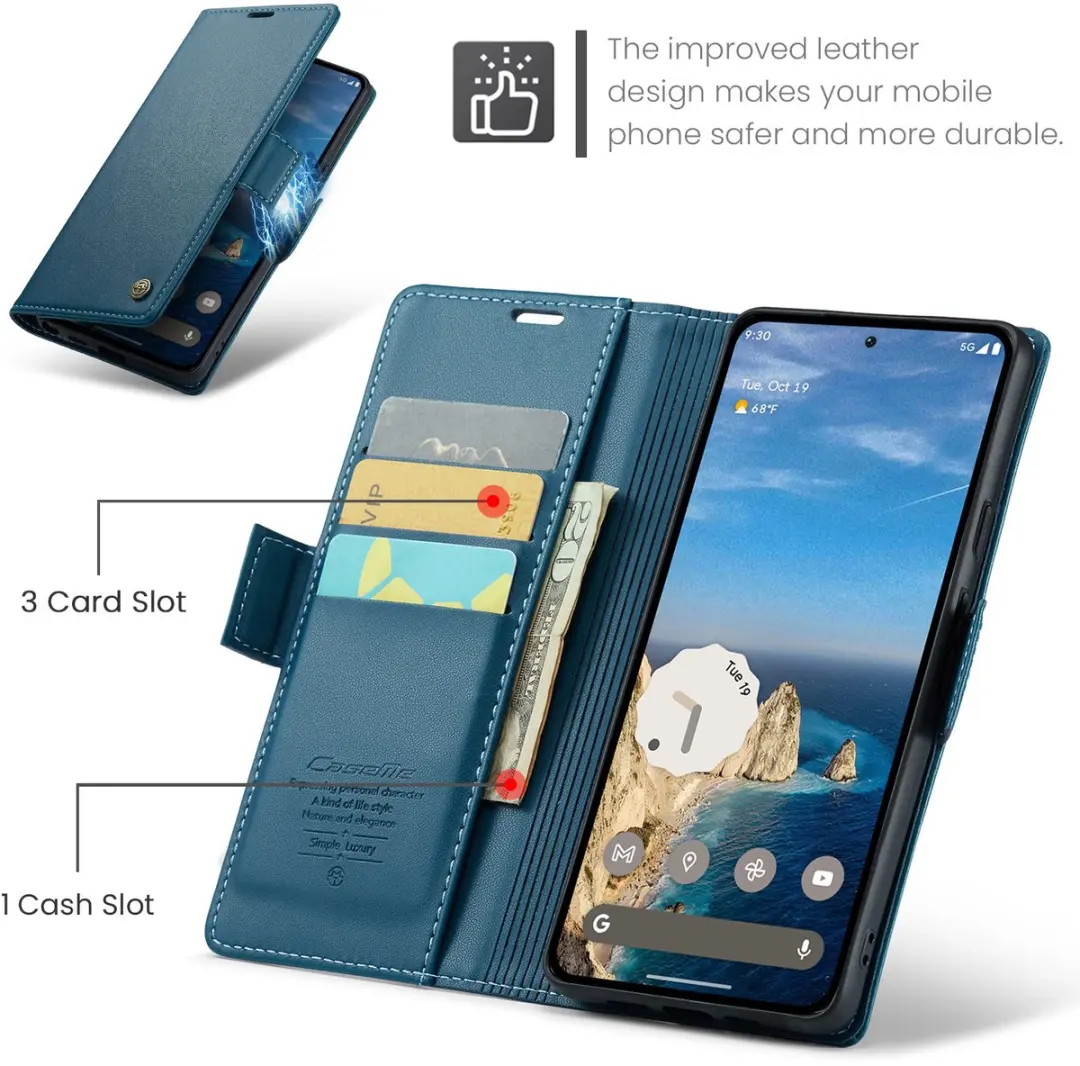Caseme Wallet Case Google Pixel 10a - Blauw