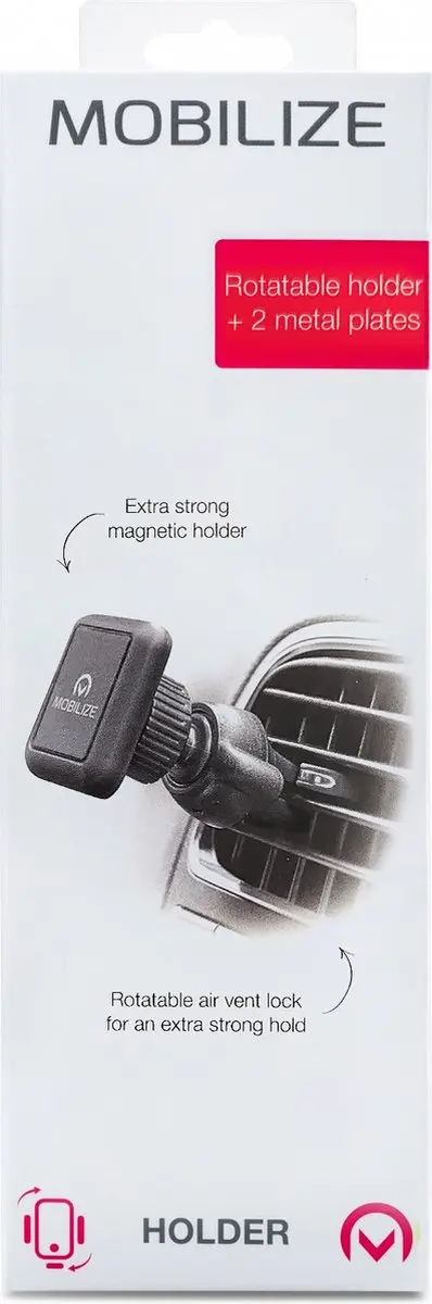 Mobilize Magnetic Ventilatierooster Telefoonhouder Auto - Zwart