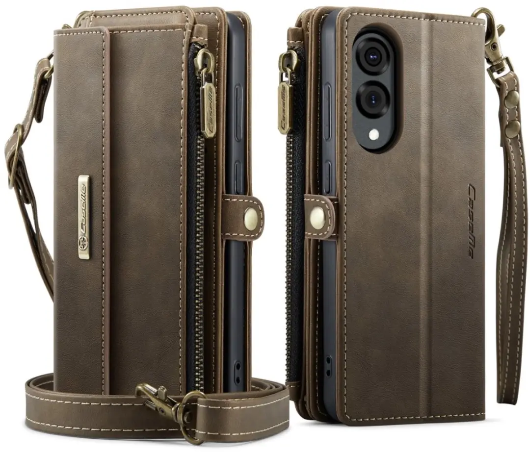 Caseme Samsung Galaxy S25 Edge Hoesje Portemonnee - 9 Pasjes - Bruin